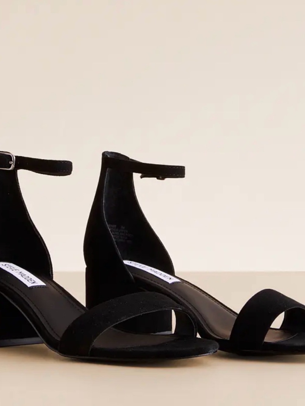 Steve Madden Irenee Black Ankle-Strap Block Heel Sandals
